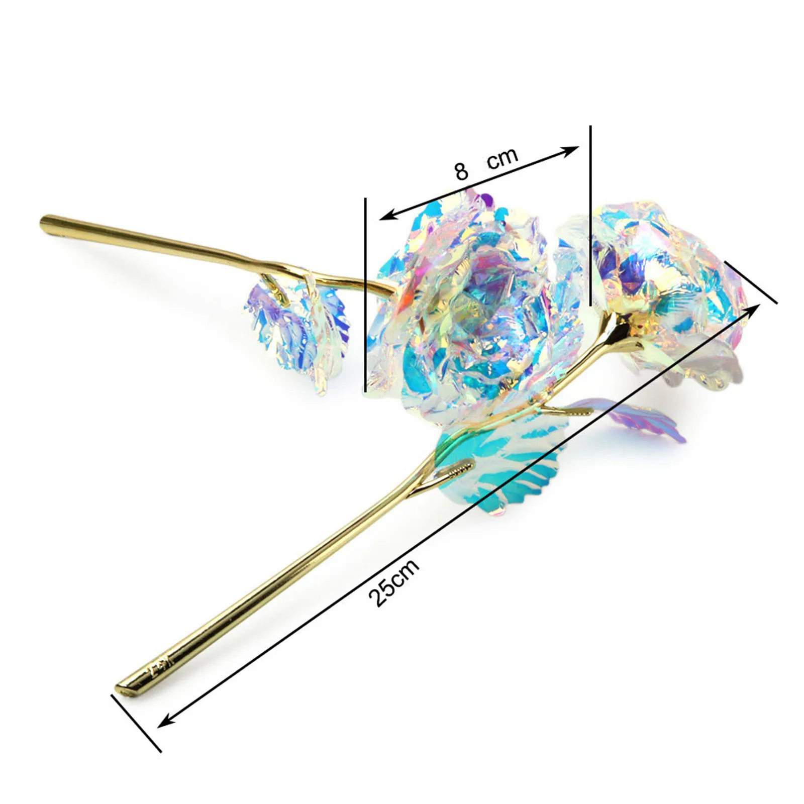 50/5PCS Diy Simulation Artificial Rose Flower Valentine\'s Day Gift Foil Plated Rose Lasts Forever Love Wedding Decor Roses 2025