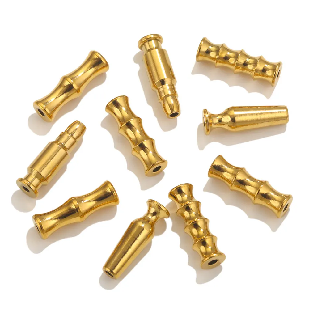 5pcs Stainless Steel Long Tube Spacer Beads For Jewelry Making Bullet Wine Glass Bamboo Beads Charms diy jewelry Findings