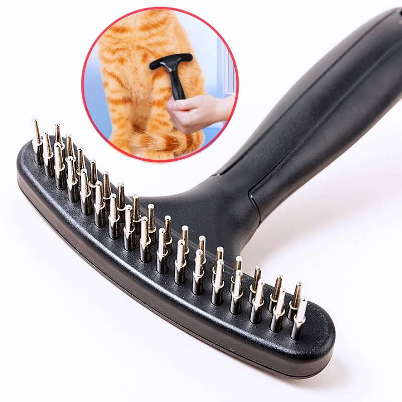 

Dog Comb Double Row Dogs Brush Stainless Steel Rake Combs for Dog Grooming Pet Hair Remover Massage Dogs Hair Brush Pet Supplies