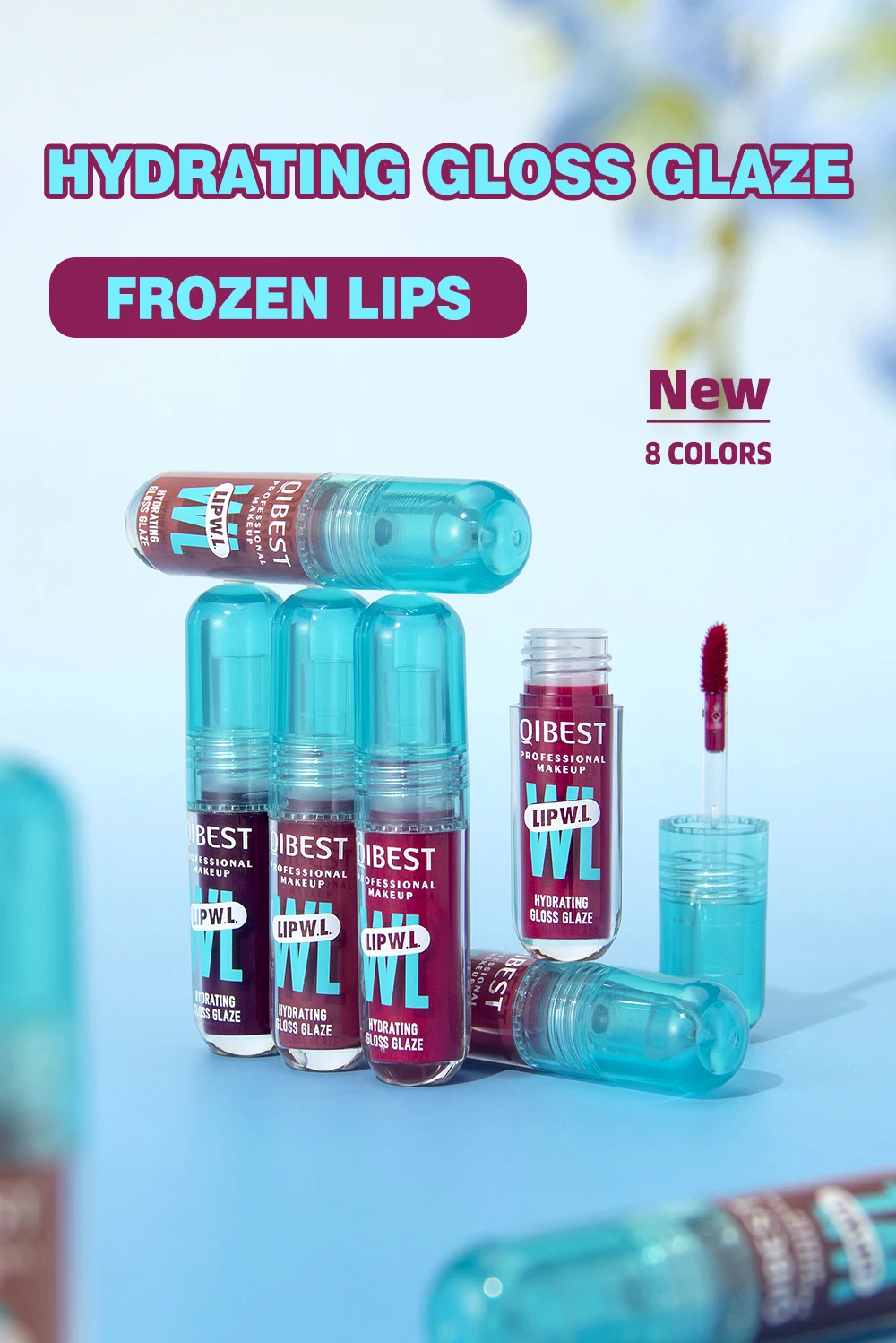 QIBEST Kristall-Lipgloss Spiegel-Wasser-Effekt Lip Glaze Langanhaltender Feuchtigkeitsspendender Lippenbalsam Aufpolsternder Gloss-Öl Hydratisierendes Make-up Lip Tint – Detail 1