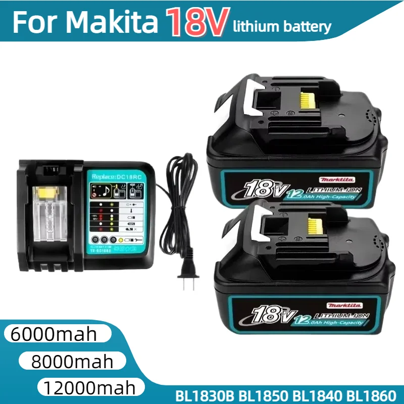 

BL1860 for Makita Rechargeable Battery 6Ah/8Ah/12Ah 18V drill Power tool BL1840 BL1830 BL1850 Replacement lithium Battery