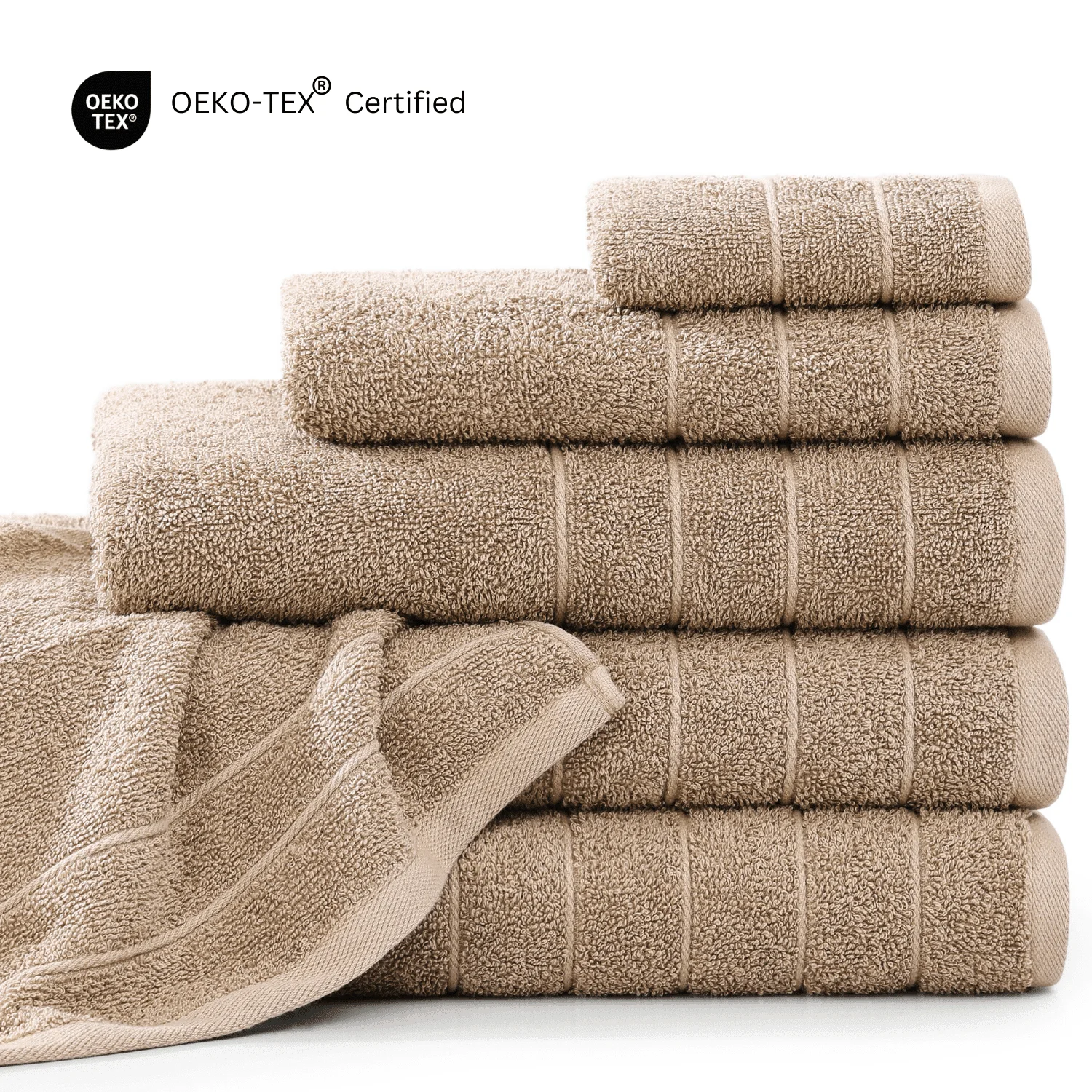 24 Piece 100% Cotton Towels for Bathroom 2 Bath Sheets 2 Large Bath Towels 2 Gym Towels 6 Hand Towels 8 Washcloths