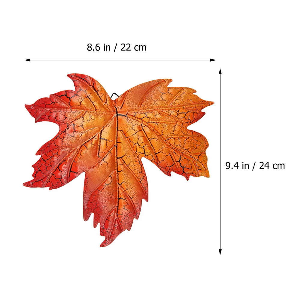 

2Pcs Iron Maple Leaf Wall Decor Realistic Crack Patterns for Decoration Metal Fall Art