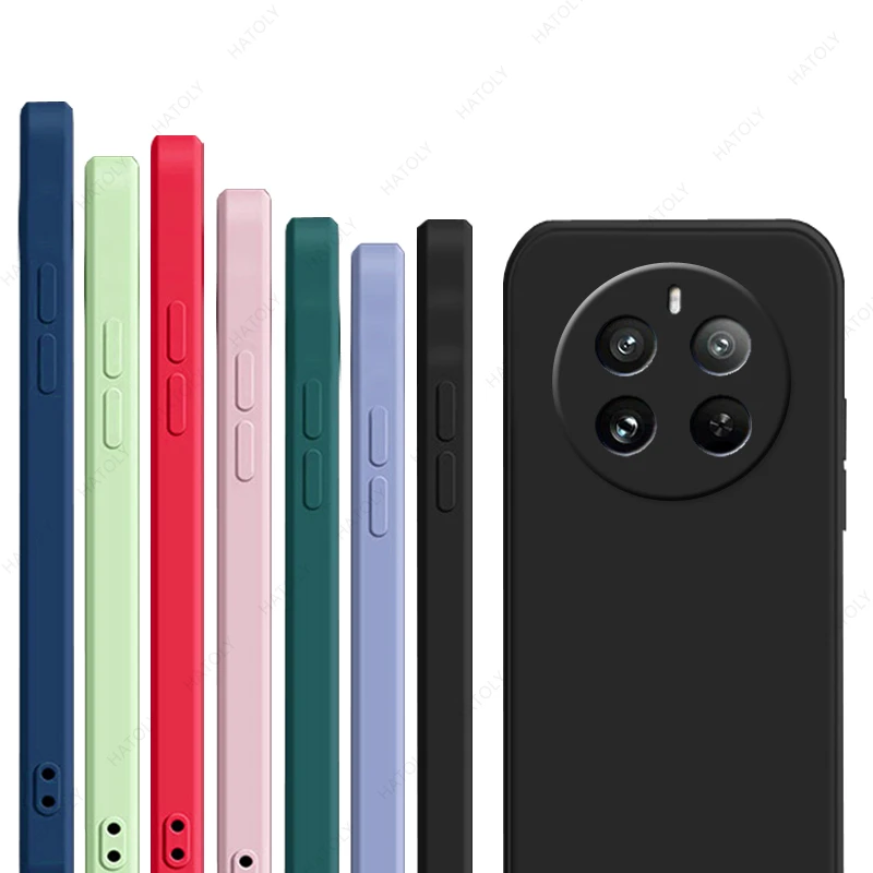 Coque de téléphone en silicone liquide d'origine, coque arrière pour Realme 12 Pro Plus