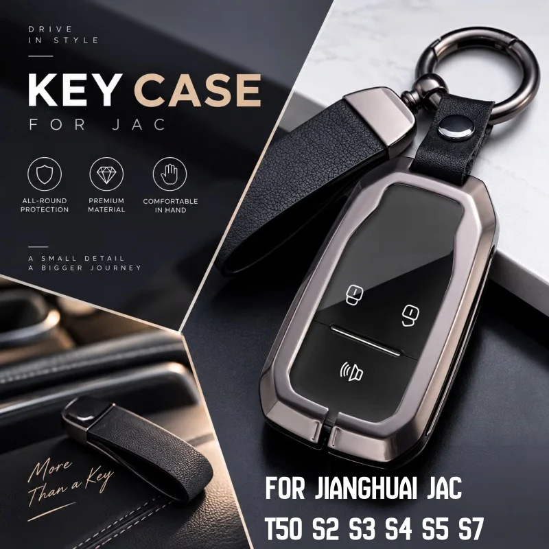 For Jianghuai JAC T50 S2 S3 S4 S5 S7 3 Buttons Smart Car Key Cover Auto Holder Accessories