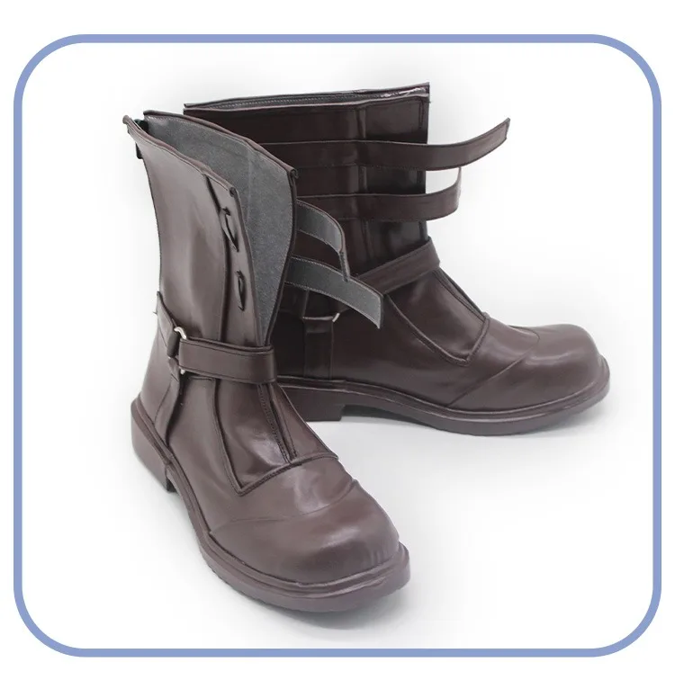 강철의 연금술사 에드워드 엘릭 코스프레 신발 애니메이션 액세서리 코스프레 소품 할로윈 카니발 부츠 PU 신발 맞춤 제작