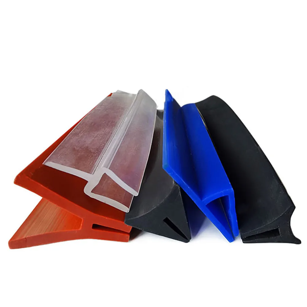 1/2/3M Silicone Rubber F U h Corner Shape Edge Banding Sealing Strip Car Glass Metal Panel Board Bathroom Door Window Seal Strip