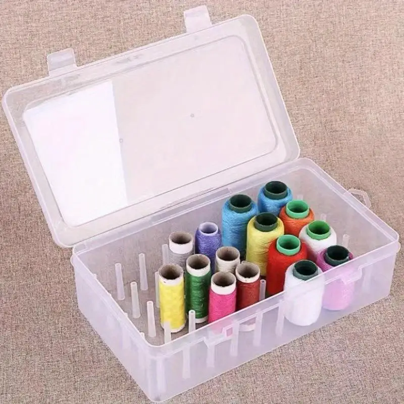 Sewing Thread Storage Container 42 Roll Transparent PP Plastic for Embroidery DIY Sewing Home Craft