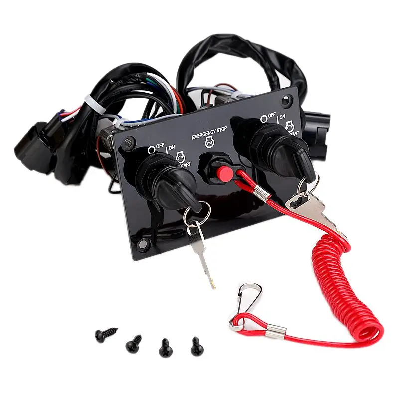 High Quality New Dual Panel Switch for 2 Stroke 2 Cylinder Outboard Remote Control Black Model 37100-96J14