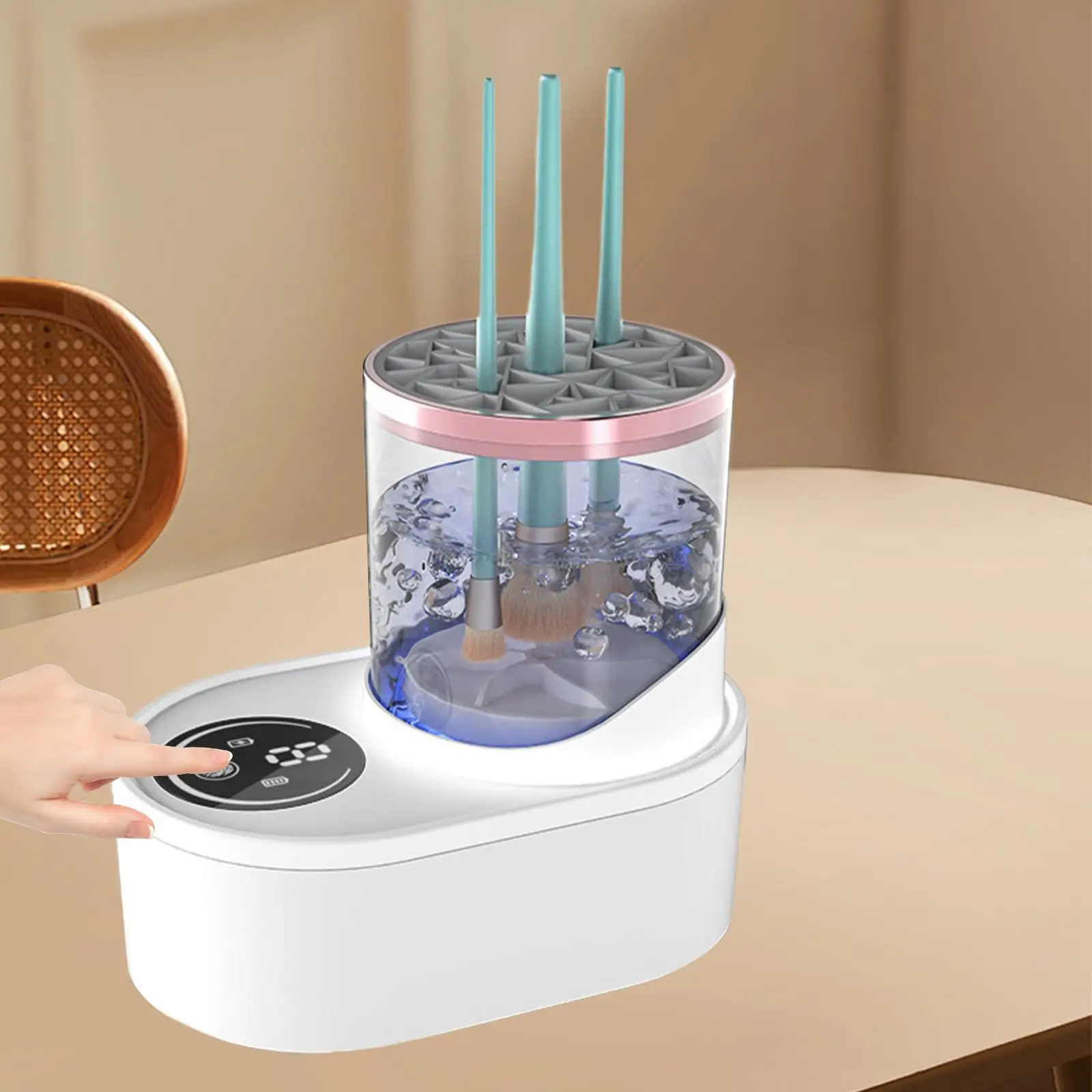 

Electric Makeup Brush Cleaner Beauty Brushes Dryer Touch Controls Quick Portable Brush Cleaning Machine for Home Use Travel