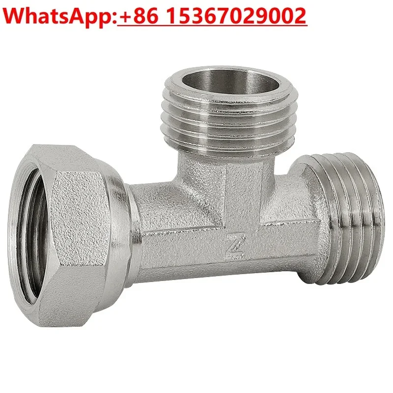 10pcs All-copper 4-point three-way joint water separator, water separator, washing machine faucet toilet  pipe angle valve