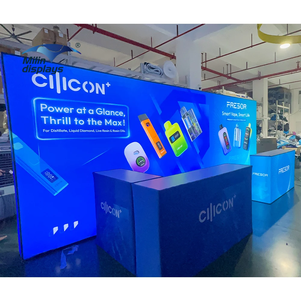 Display Aluminum Frame Backwall SEG Backlit Fabric Light Box Sign Factory Customized Advertising LED Light Backdrop Portable