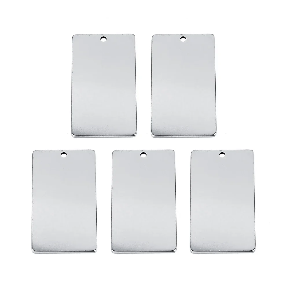 

10Pcs DIY Charm Pendant Set Stainless Steel Jewelry Accessories Smooth Flat Pendants for Anklet Earring Dangle Scrapbooking