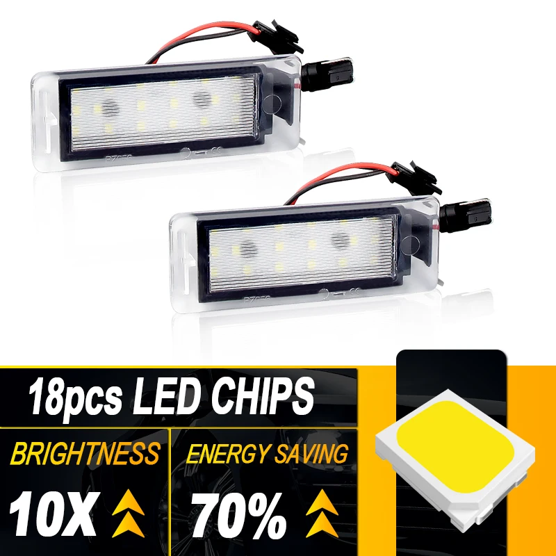 2Pcs License Plate Light Lamp 18SMD Fit for Cadillac Chevrolet Buick 22854057 13502178 13502179 GM13502178 GM13502179 1224032