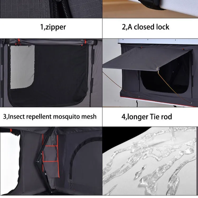 Car Roof Tent Sunroof Automatic Helicopter Portable Aluminum Alloy Hardtop Outdoor Camping Roof Tent