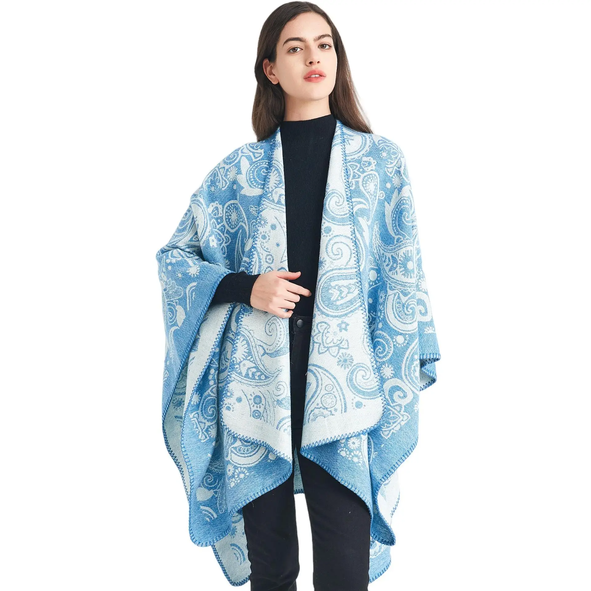レディース-カシューフラワー-ショール-おしゃれで暖かい春夏スカーフ-多用途でスタイリッシュな女性用アクセサリー