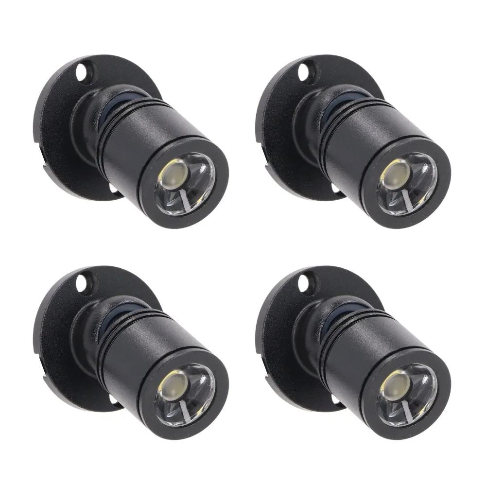 

Набор из 4 мини-прожекторов с LED-дисплеем, 5В, 1Вт, регулируемые, с алюминиевым корпусом, кабель 2 метра, питание от USB