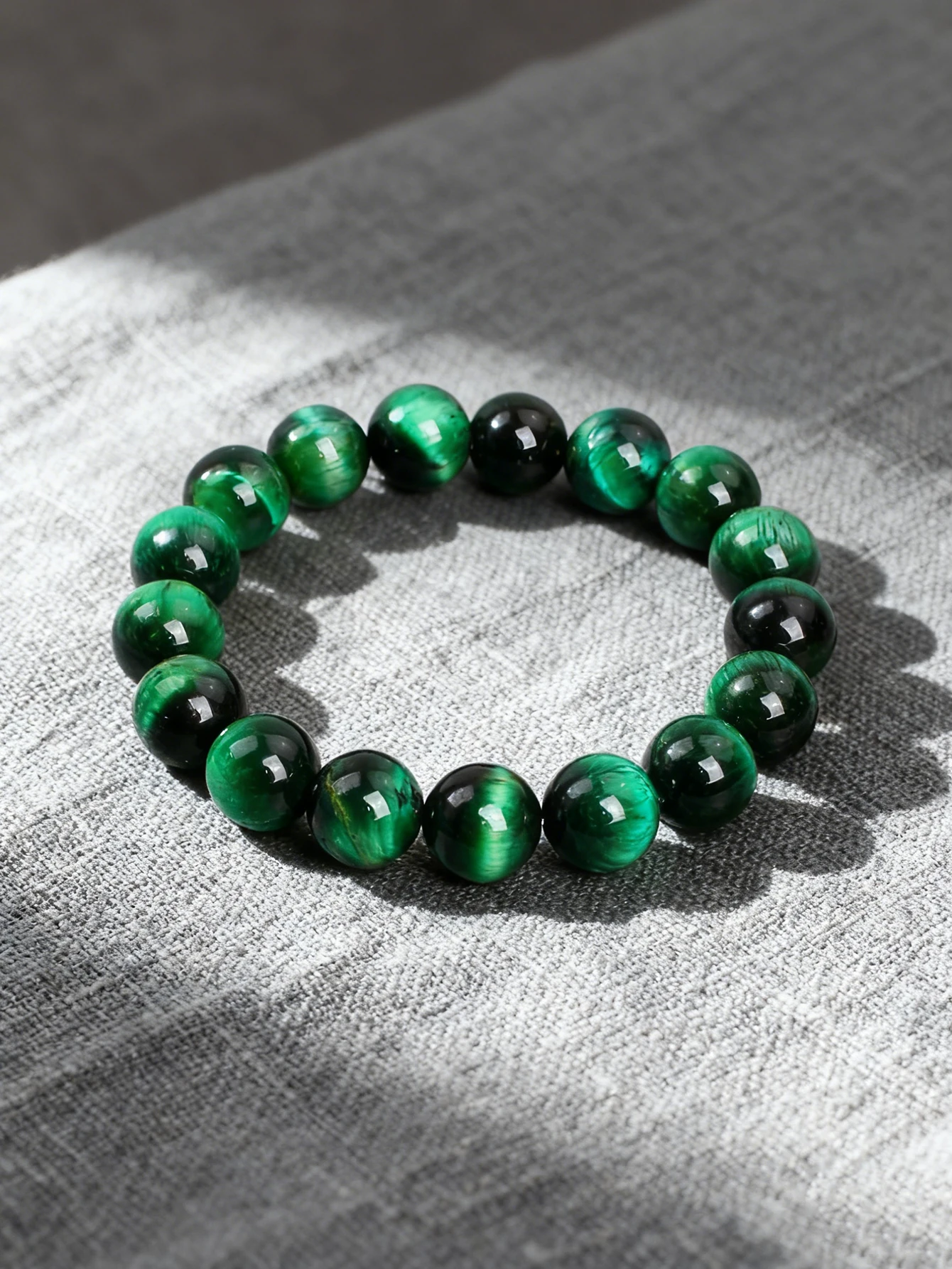Green Tiger's Eye Natural Stone Beaded Bracelet for Energy Reiki Charm Protection Courage and Healing Handmade Spiritual Jewelry