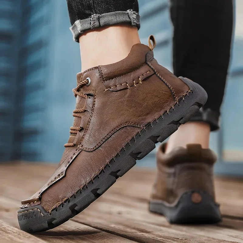 Botas de neve ocidentais respiráveis leves masculinas, tênis masculinos macios de design ao ar livre, manter aquecido, inverno