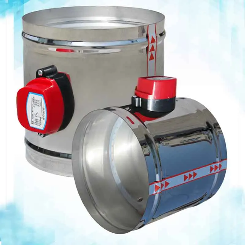 Valve d'amortisseur d'air, actionneur électrique, conduit d'air motorisé, tuyau de Ventilation, en acier inoxydable, 220V, 24V, 12V, 1nm, 60-200mm