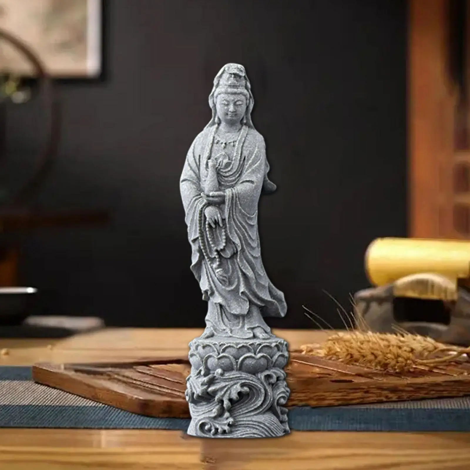 Guan Yin Statue Collection Buddhist Decoration for Cabinet Bookshelf Desktop