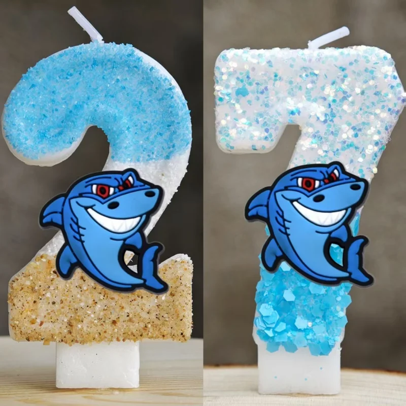 Haifischflossenförmige Geburtstagskerzen Einzigartige Kuchendekorationszubehör für Partygeschenke