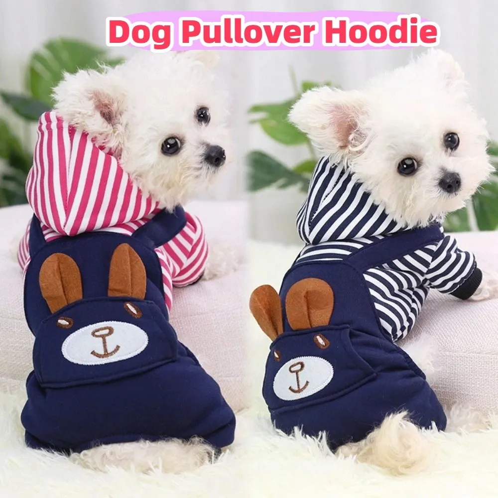 

Kawaii Cartoon Bear Printed Puppy Cat Clothing Warm Jumpsuit Cat Sweatshirt Soft Thickened Pet Clothes Chihuahua