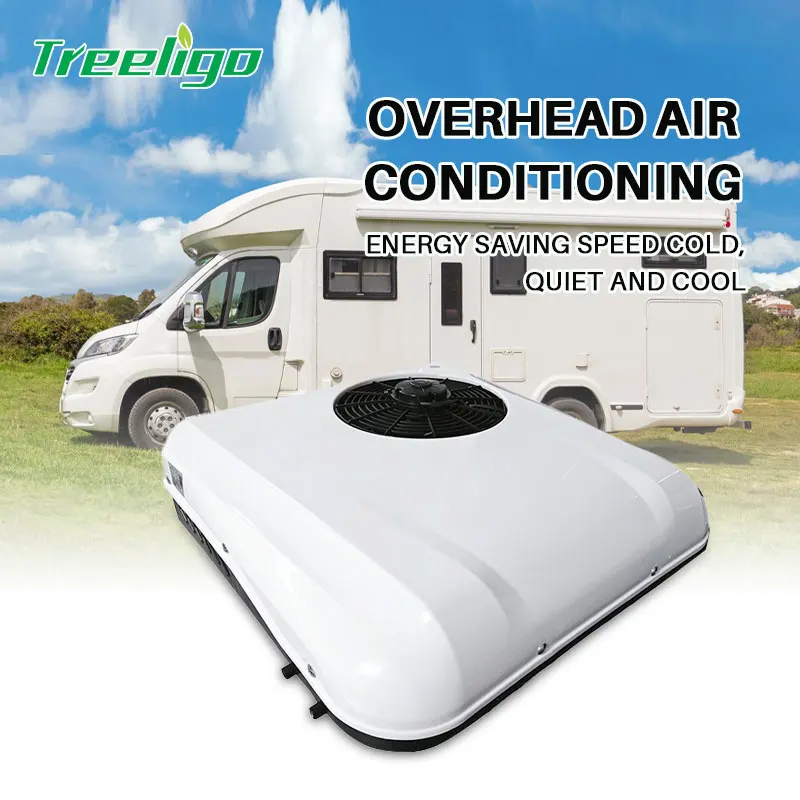 

Treeligo 24v 12V Parking Electric Car RV Roof Air Conditioner Rooftop Parking AC Cool For Truck Camper Van Caravans Motor home