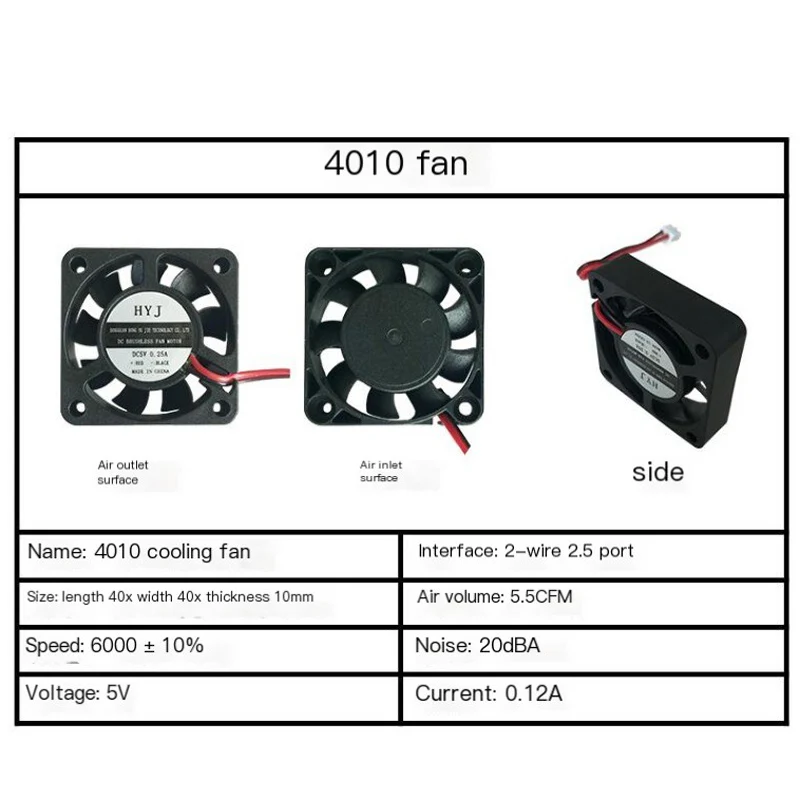 40mmx40mmx10mm 50mmx50mmx10mm 60mmx60mmx10mm 5V 2Pin DC Case Fan Brushless Cooling Fan CPU Coolers