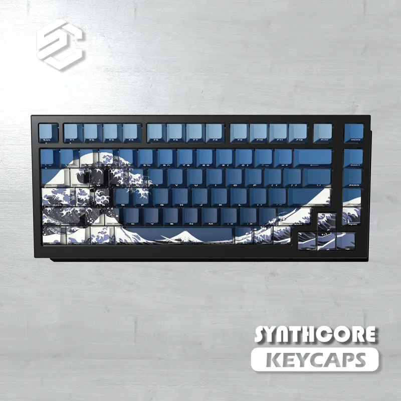 

Ukiyo-E Blue Key CapcherryHigh Side Engraving Translucent KeycapPBTMaterial Mechanical Keyboard Keycaps