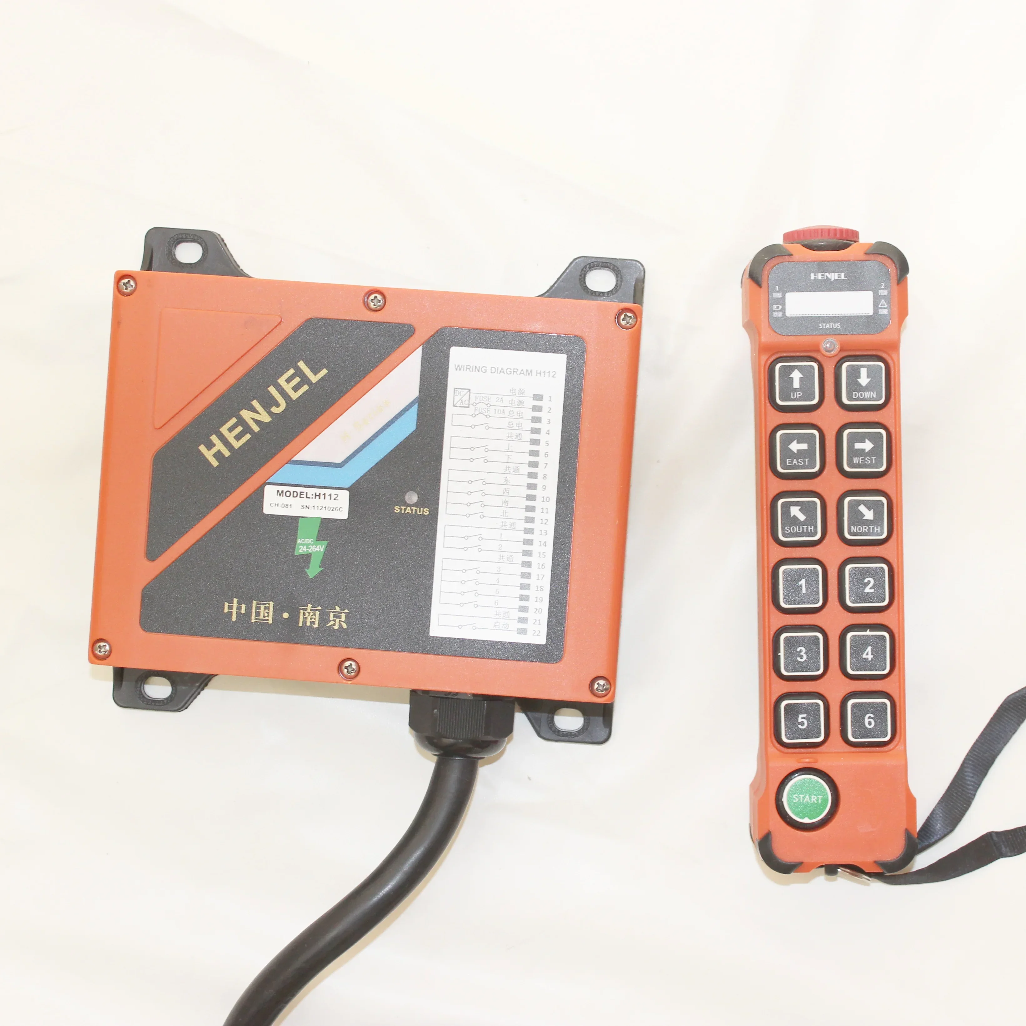 

Промышленный беспроводной пульт дистанционного управления для мостового крана Henjel H112/H212, 12 каналов