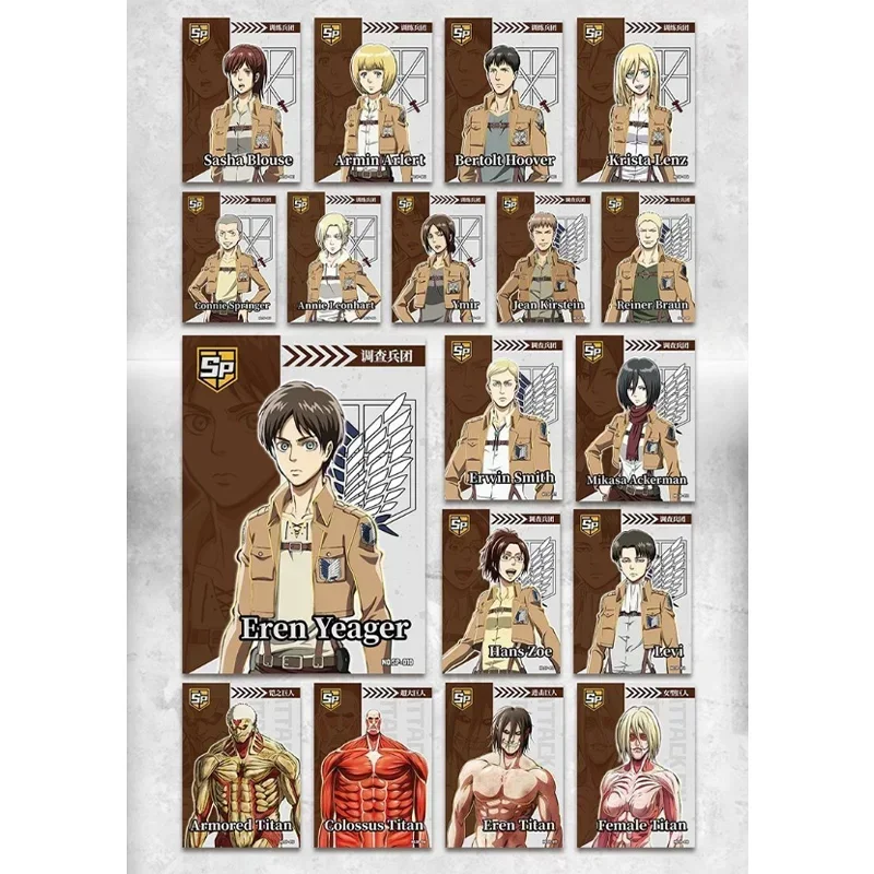 Kartu asli Attack on Titan, mainan anak-anak, kartu LP langka, koleksi animasi, kartu logam, kartu terbatas