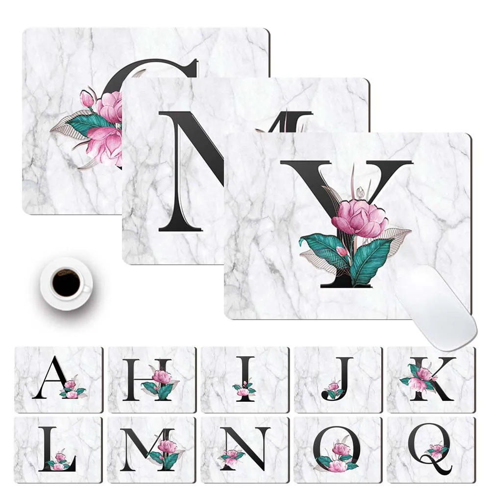 Fashion Whitemarble Square Mouse Pad Non-Slip Gaming Desktop Mat Reusable Office PU Gaming Mouse Pad New Square Mousepads
