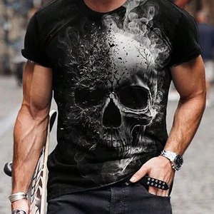Männer Death Prayer Schädel Schädel T -Shirt Kurzarm, lässige lässige Bluse im Freien, neu, Sommer, 2024 8 Hauptverkäufe Crene Clothing - №5