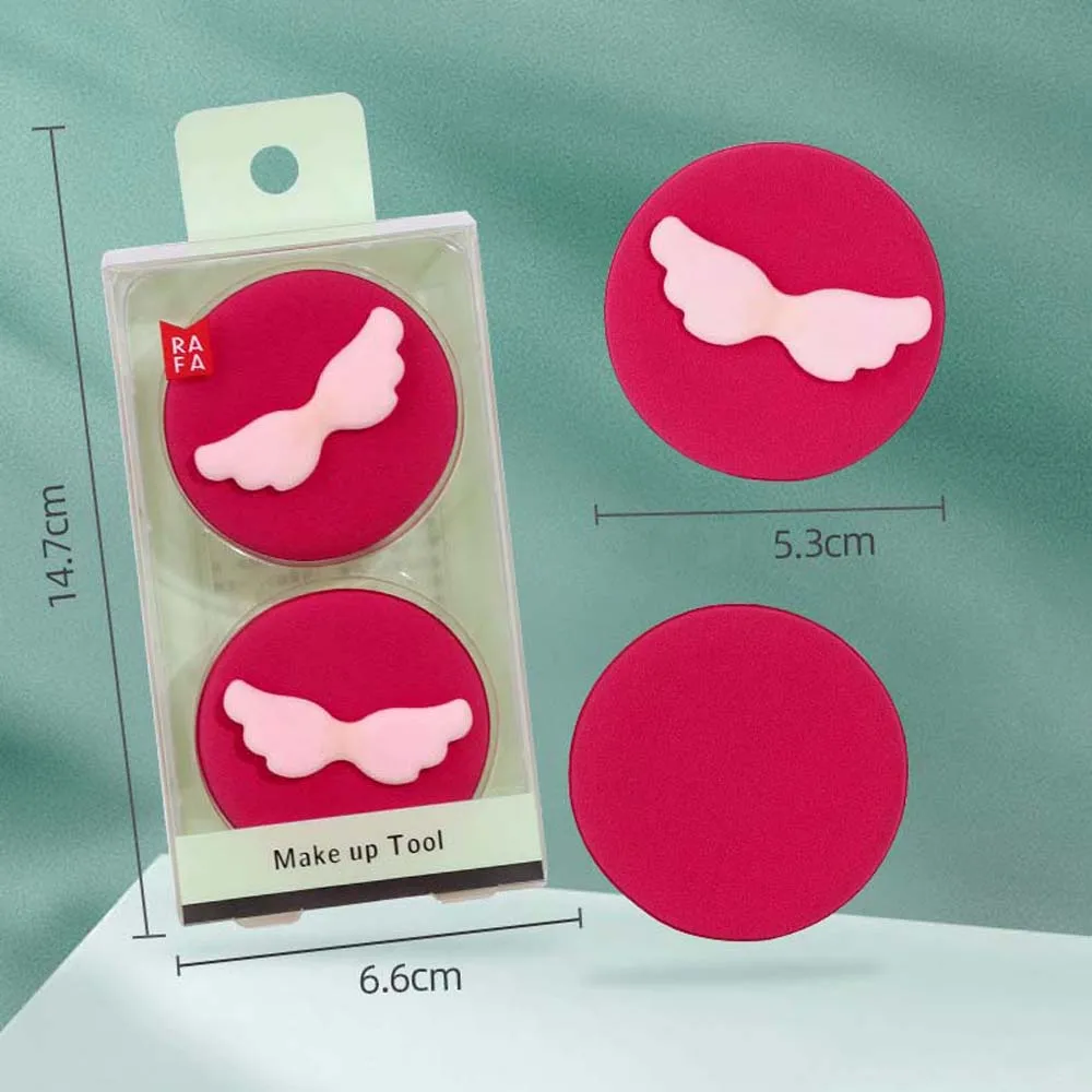 2Pcs/set Dry and Wet Use Makeup Powder Puff Wings Shape Puff Set Puff Cosmetic Puff Non Latex Makeup Foundation Powder Puff