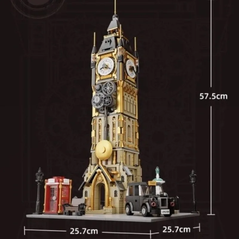 Klokkentoren Bouwstenen Steampunk Grote Puzzel Gebouw Speelgoed Pantasy Stapelblokken Bouwspeelgoed Ornament Kerstcadeau