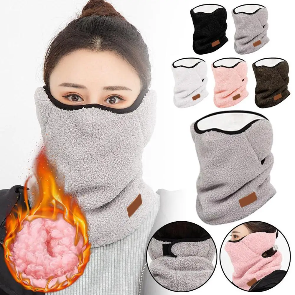 Winter Warm Scarf Thicken Half Face Cycling Neck Outdoor Warm Windproof Ear Keep Travel Artificial Velvet S B7y2