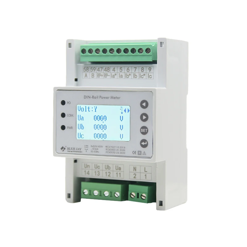

LCD 3 Phase Multifunction Power Meter RS485 Power Quality Panel Mounting Energy Meter