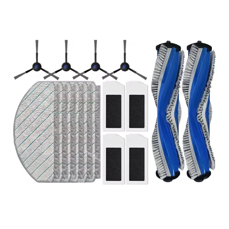 N02R-Replacement Parts Set Of 16PCS For Ecovacs Deebot N20/N20 Plus/N20 Pro Plus- Brush Filter& Mop Cloth For Vacuum Cleaners