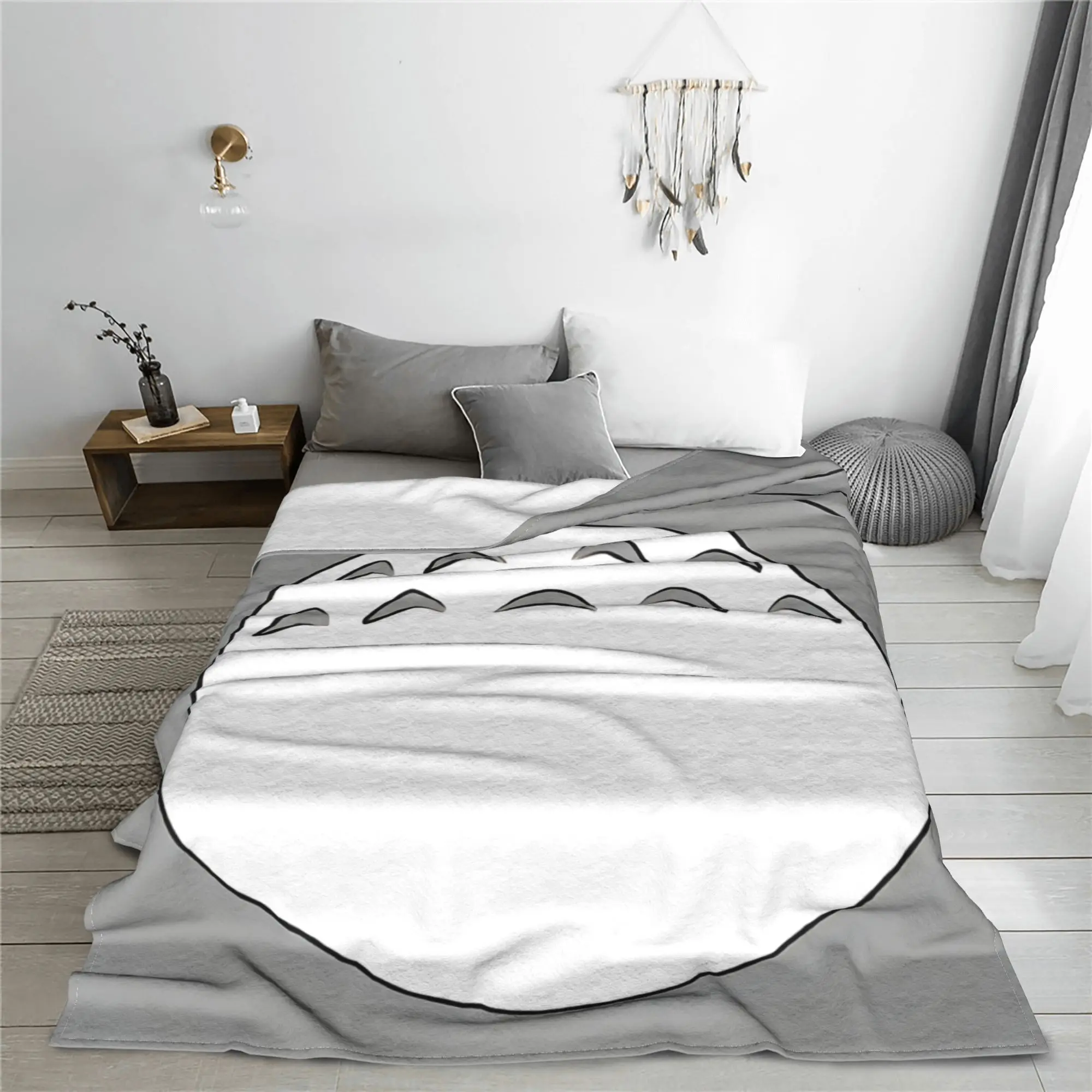1PC home Cutecore Room Decor My Neighbor Totoros Blanket Throw Blanket  Novelty Warm Blanket All Season