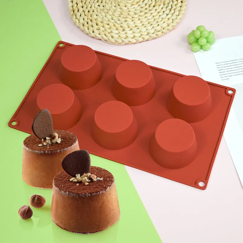 Yigao6French Mousse Die with Trapezoidal Cylinder Flat Cone Cake Silicone Mold Chocolate Baking Tool