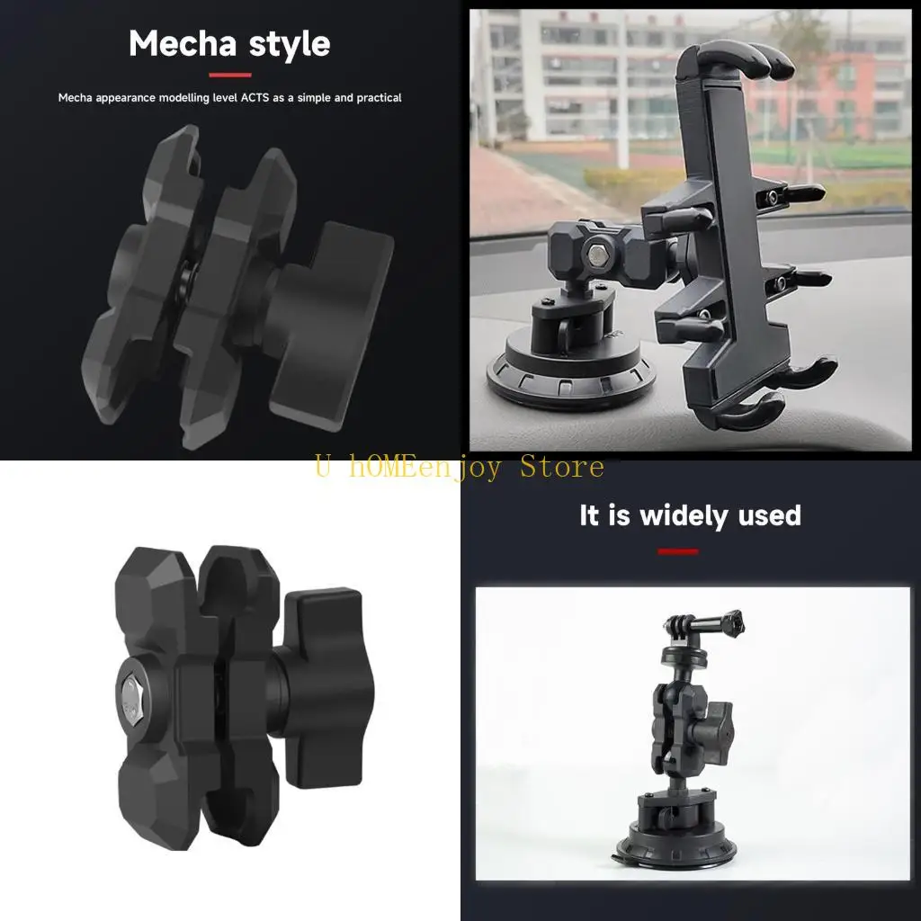 B0KF Securely Clamp-Camera Phone Aluminum Alloy Double Socket Arm for 1-Inch Diameter Ball Holder 2.44in Long