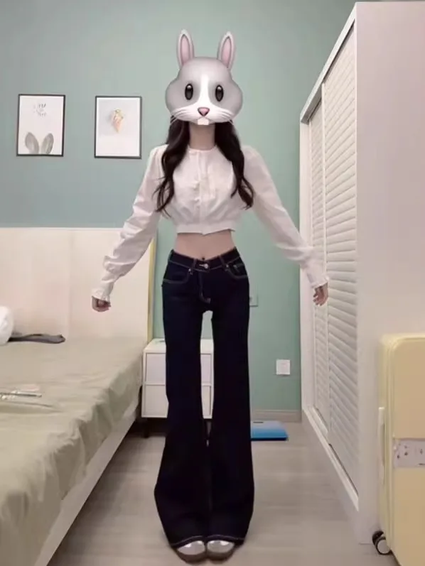 

Корейская модная приталенная рубашка с длинным рукавом, элегантная, стильная, весна 2026, женская, из высококачественного хлопка