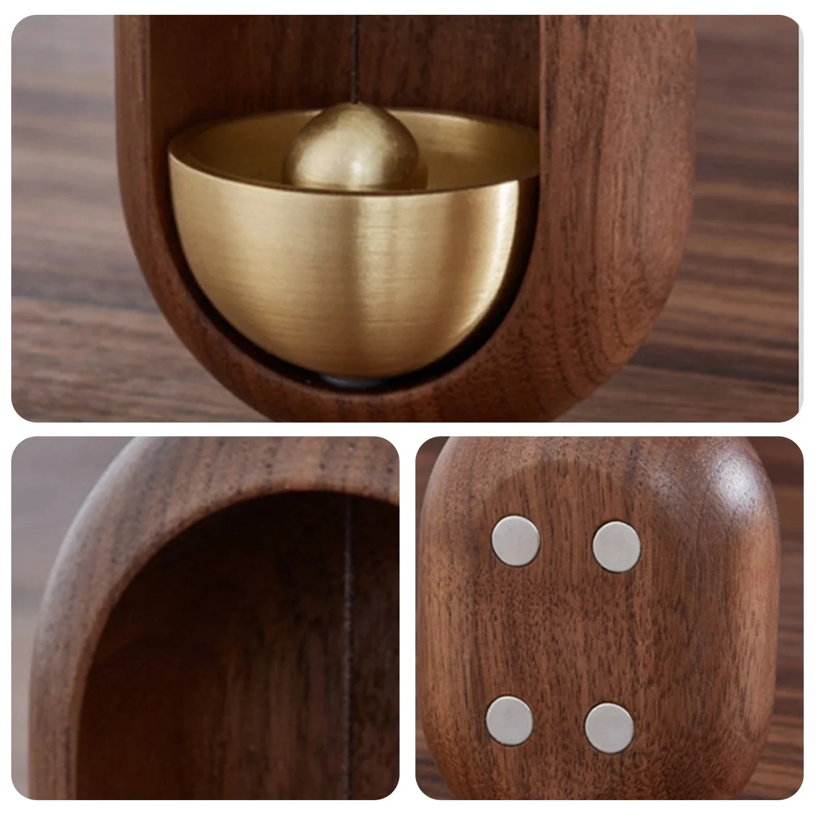 Unique Japanese Style Door Bell Shopkeepers Bell for Door Opening Door Chime Housewarming Gift Solid Wood Pendant Copper Bell