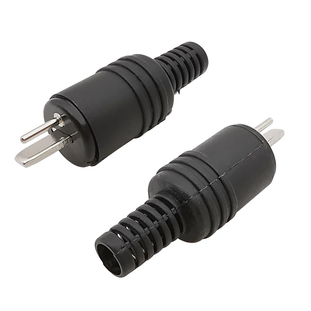 2/5Pcs 2 Pin DIN Plug Speaker HiFi Connector Screw Terminal Cable Solder Power Signal Plug Adapter Black