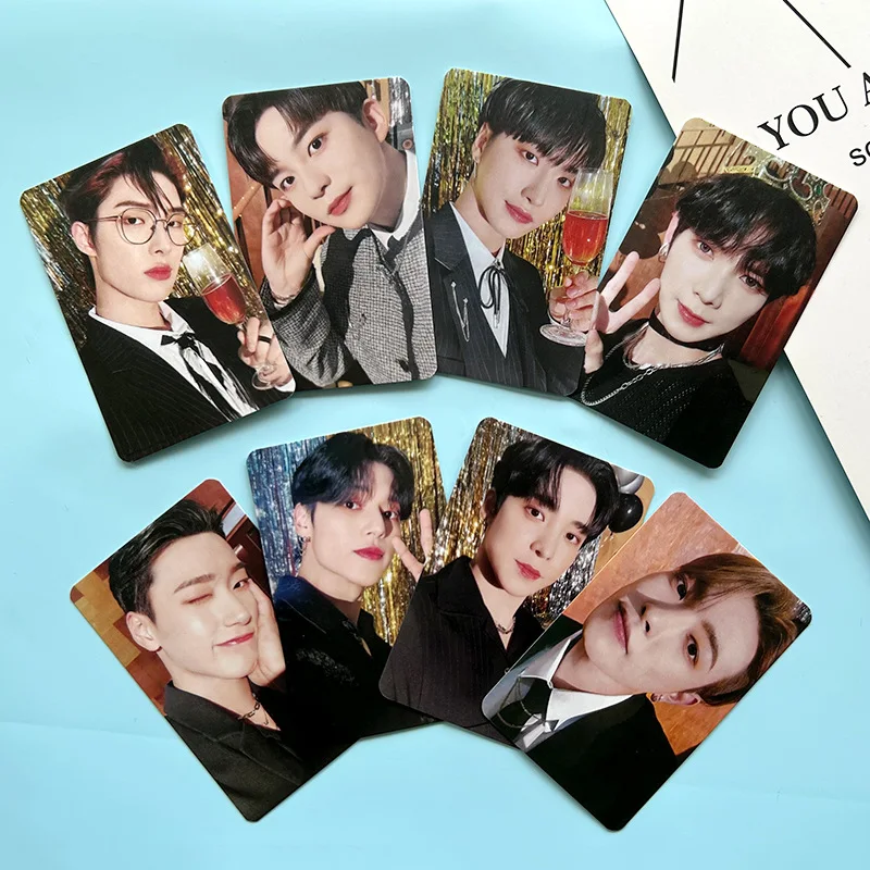 Hot Sales KPOP ATEEZ 8Pcs/Set Calendar Photocards Wooyoung San Mingi Yunho Double Sides Charm Selfie Postcard Fans Birthday Gift