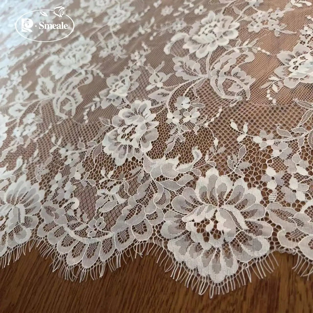 3 Meter. Französischer Wimpernspitzenstoff. Nähmaterial für DIY-Projekte. Spitzenstoffe für Hochzeiten. Weißer Spitzenstoff 2025 Hohe Qualität – Detail 2
