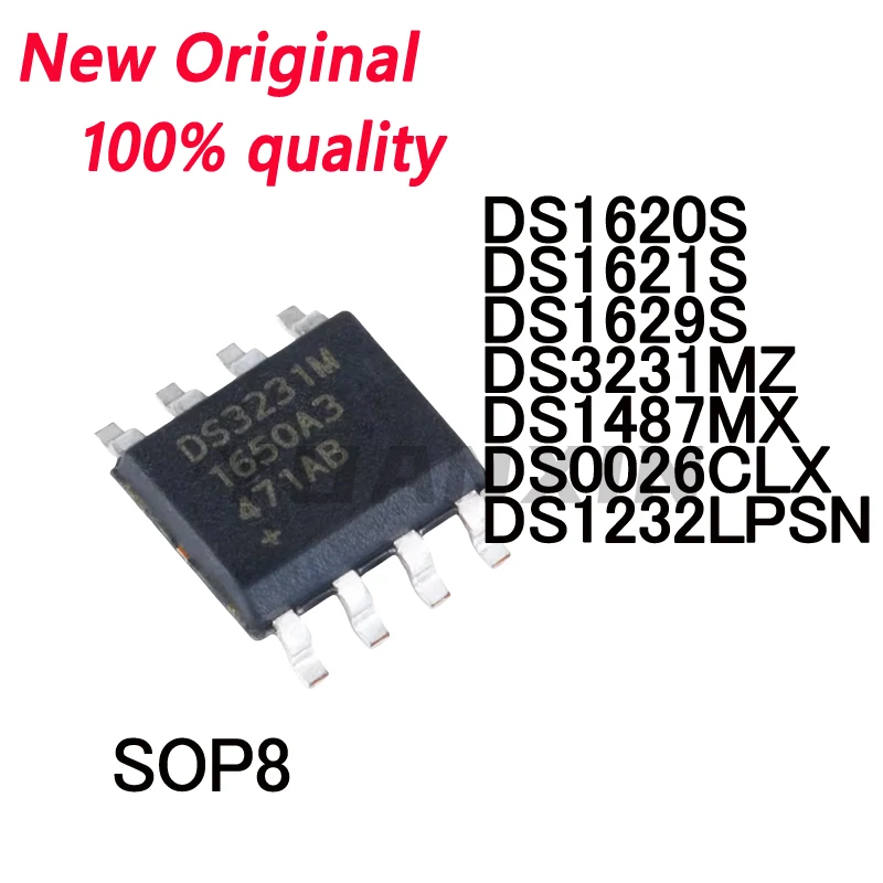 Ds1620s ds1621s ds1629s ds0026clx ds1487smx 3231mz ds1232lpsn sop-8,新品,5個