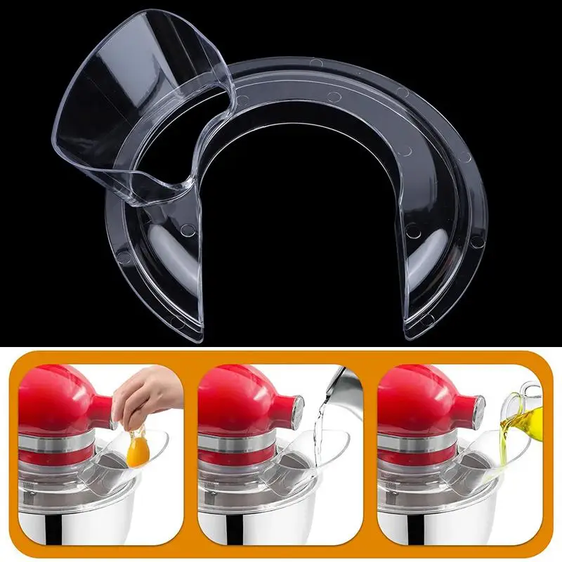 Precision Pouring Shield For KitchenAid 4.5-5 Quart Tilt-Head Stand Mixers Secure Splash Guard For Stainless Steel Glass Bowl