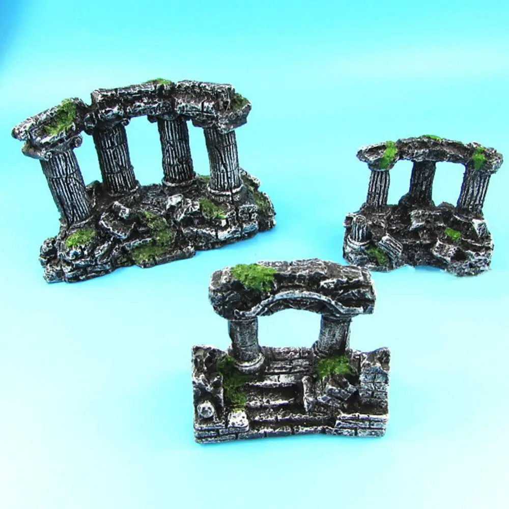 NONOR  Aquarium Fish Tank Stone Decoration Artificial Roman Column Ruins Castle Ornaments Decor Accessories декор для аквариума